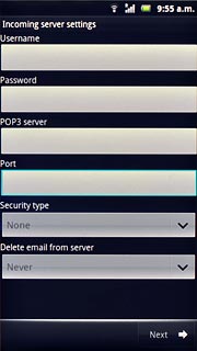 Press the drop down list below Delete email from server.