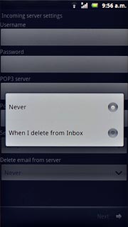 Press the required setting.