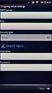 Press the field below SMTP server and key in mail.vodafone.ie