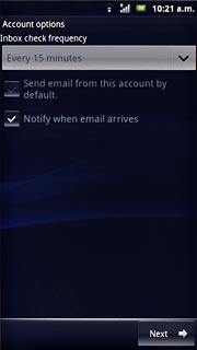 Press the drop down list below Inbox check frequency.