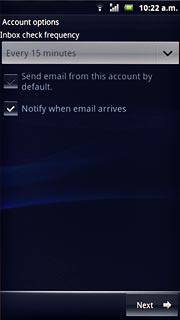 Press Send email from this account by default. to select a default email account.