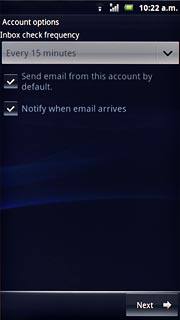 Press Notify when email arrives to turn the function on or off.