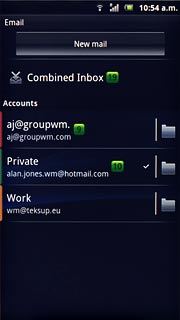 Press the required email account.
