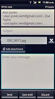 Press Send when you've finished your email message.