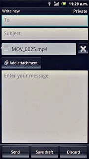 An email message containing the picture or video clip is created.Press To.