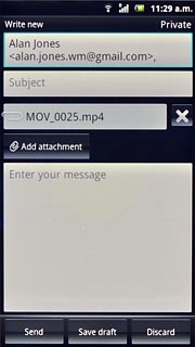 Write subject and text for your email message.Press Send.