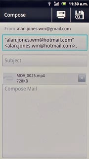 Write subject and text for your email message.Press the send icon.