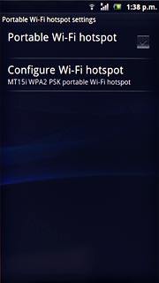 Press Configure Wi-Fi hotspot.