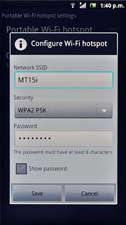 Press the field below Password and key in the required password.