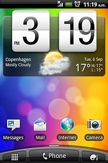 The alarm icon shows that the alarm is set.Further information:Set the alarm
