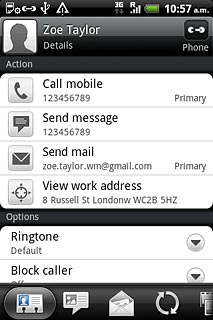 Press the link icon.A list of contacts is displayed.