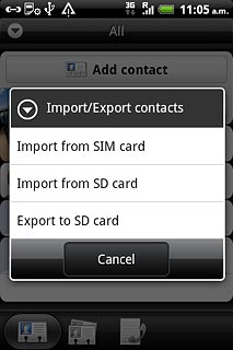 Press Import from SIM card.