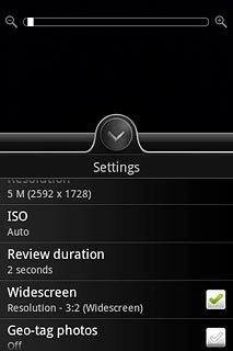 Press Geo-tag photos to turn the function on or off.