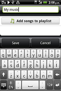Press Add songs to playlist.Go to the required audio files.