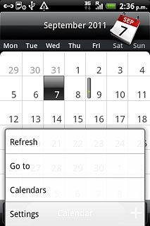 Press Settings.Follow the instructions on the display to select the required settings for the calendar.