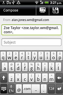 Press Subject.Key in a subject for the email message.
