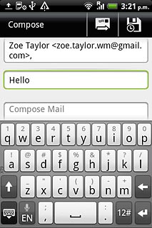 Press the message field.Write the required text.
