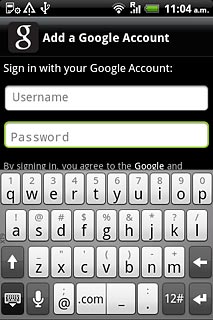Press Password and key in the password for your Google account.
