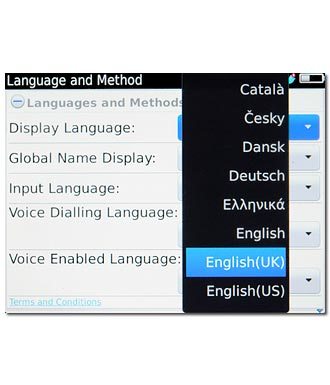 Press the required language.