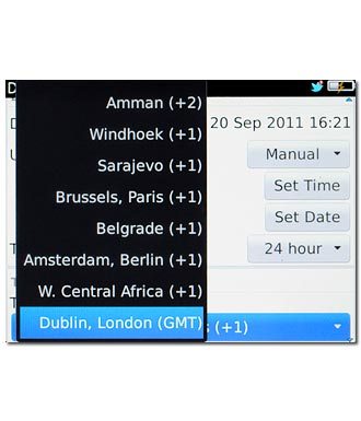 Press the required time zone.
