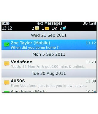 Press and hold the required text message until a pop-up menu is displayed.