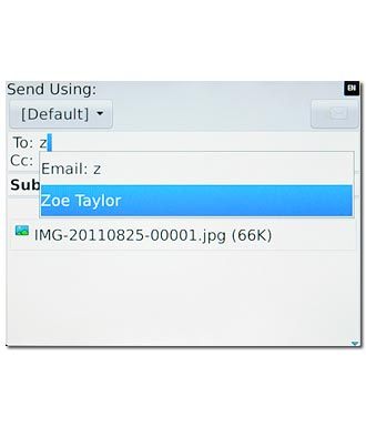 Press the required contact.Write text and subject for your email message.