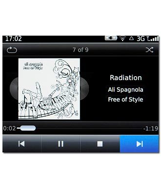 To go to the next audio file:Press arrow right.