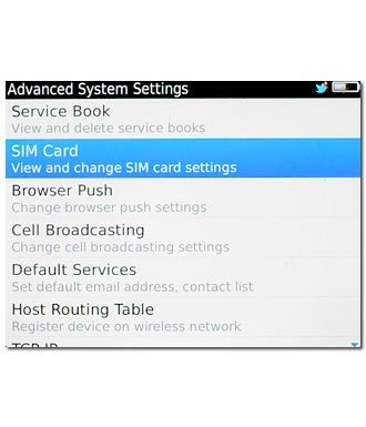 Press SIM Card.