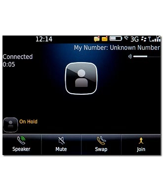 Your calls are displayed on a list and the call on hold is indicated by On Hold.