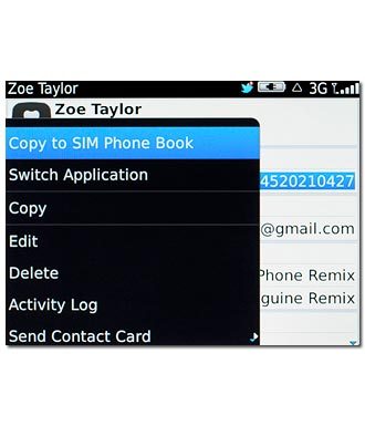 Press Copy to SIM Phone Book.