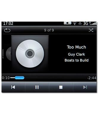 To fast forward or rewind the current audio file:Drag the indicator right or left.