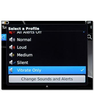 To turn off vibration:Press another profile than Vibrate Only.