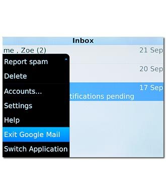 Press Exit Google Mail.