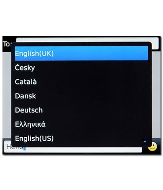Highlight the required language and press the Navigation key.