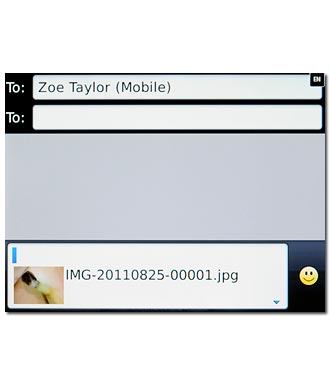 Press the text input field.Write the text for your picture message.