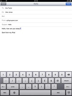 Press Send when you've finished your email message.