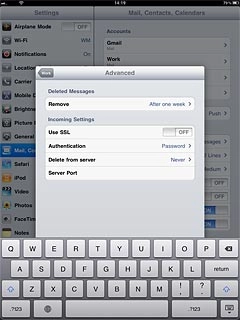 Press the indicator next to Use SSL to turn off the function.
