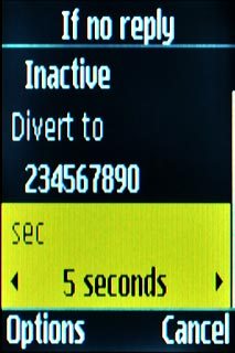 Scroll to sec and press Navigation key right or Navigation key left to select the required duration.