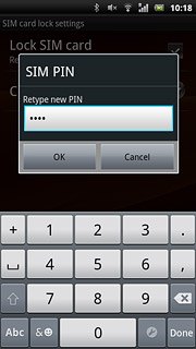Key in the new PIN again and press OK.