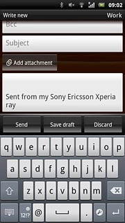Press Subject and key in a subject for the email message.