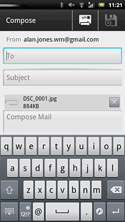 An email message containing the picture or video clip is created.Press To.