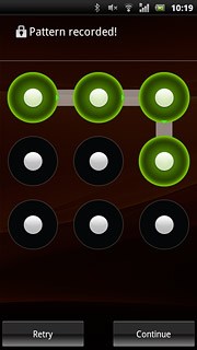 Press Continue.Repeat the selected phone lock code to confirm.
