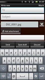 An email message containing the picture or video clip is created.Press To.