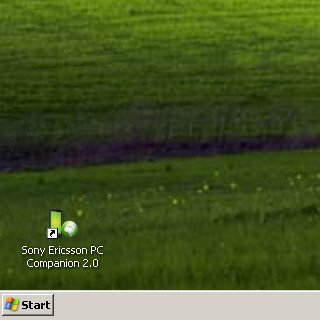 Start the program Sony Ericsson PC Companion on your computer.Follow the instructions on the screen to establish a connection to your phone.
