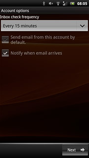 Press the drop down list below Inbox check frequency.