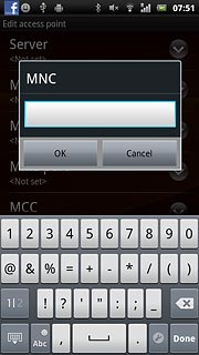 Key in 01 and press OK.