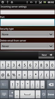 Press the drop down list below Delete email from server.