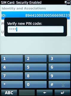 Key in the new PIN again and press Enter.
