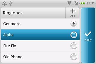 Once you've found a ring tone you like, press Apply.