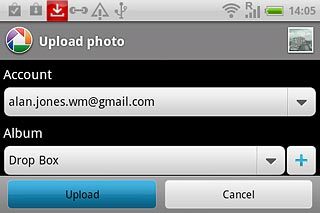 Key in text for the picture.Press Upload.